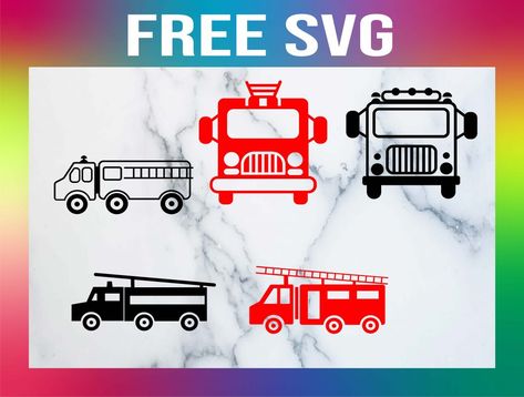 5 Free Fire Truck SVG Fire Truck Svg, Fire Svg, Detailed Illustration, Free Falling, Themed Crafts, Pinterest Pin, Fire Truck, File Free, Free Fire