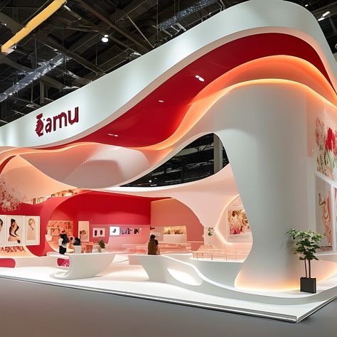 exhibition exhibition stand design exhibition stand expo 3d AI trade show 3d Exhibition Design, Expo Booth Design, Booth Design Ideas, Exhibit Design Inspiration, Booth Design Exhibition, Reception Desk Design, Exhibition Stall Design, Stall Design, Exhibition Stall