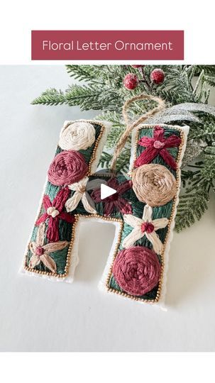 27K views · 5.4K reactions | Loving how this turned out 🎄 Can’t wait to make one for everyone in my family 🫶🏻 

Want to learn how to embroider your own Floral Letter? Comment “FLORAL LETTER” and I’ll DM you the link.

Don’t want to comment but still want the link? Head to my shop linked in my bio and search FLORAL LETTER 🌸

I’ve put these letters on denim jackets and a backpack, this was my first time turning it into a Christmas ornament and it’s my favorite 🥰 

The Floral Letter Patch Class is beginner-friendly, so if you’ve never embroidered, you could totally learn. The class will teach you exactly how to embroider your own letter and provides a list of materials with all the links. It gives instructions on how to attach the letter to a jacket or bag or wherever, but you could turn Everyone In My Family, Hand Embroidery Letters, Letter Ornaments, Diy Letters, Embroidery Letters, A Jacket, Hand Embroidery Pattern, Floral Letters, Felt Christmas Ornaments