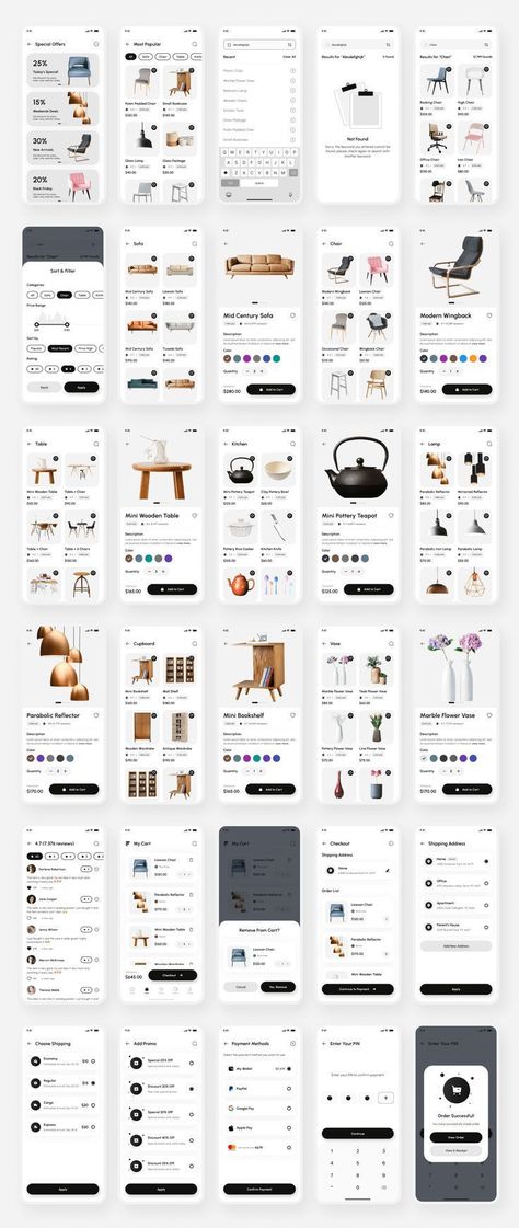 #Furniture_App_Design #Ecommerce_Ui_Design #Desain_Ux #E_Commerce_App Ecommerce Ui Design, Creative App Design, Catalog Design Layout, E Commerce App, App Home Screen, E-commerce App, Ux App Design, Android App Design, Ios App Design