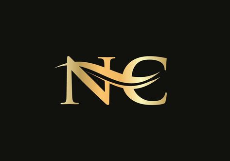 Initial Gold letter NC logo design. NC logo design with modern trendy Nc Logo, Tree Saw, Gold Letter, Heart Tree, Font Names, Logo Banners, Cityscape Photos, Gold Letters, Heart With Arrow