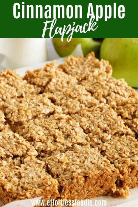 Simple Apple Recipes For Kids, Apple Flapjack Recipe, Autumn Baking For Kids, Bramley Apple Recipe, January Season, Dessert With Custard, Bramley Apple Recipes, Snacks Lunch Boxes, Apple Traybake