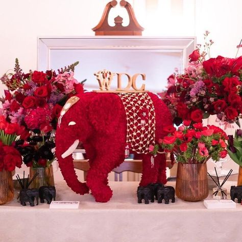 Small Table Centerpiece, Car Launch, Ganpati Decor, Staircase Decor Ideas, Floral Peacock, Wedding Captions, Lehenga Bridal, Floral Elephant, Sabyasachi Lehenga