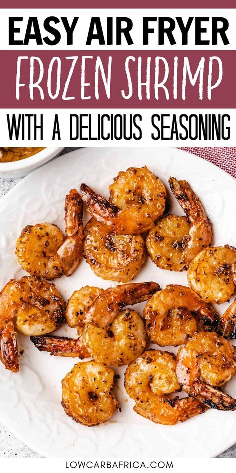 Making frozen shrimp in the air fryer is incredibly easy and takes less than 15 minutes. A quick seasoning blend and toss it in the air fryer - no need to thaw! This easy dinner idea or snack is great any day of the week! Air Fryer Frozen Shrimp, Shrimp In The Air Fryer, New Air Fryer Recipes, Air Fryer Recipes Snacks, Air Fryer Fish, Air Fryer Cooking Times, Air Fried Food, Air Fryer Oven Recipes, Air Fry Recipes