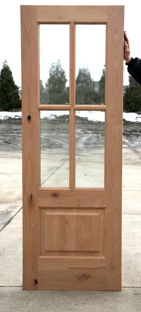 Rustic French Doors Interior, Rustic French Doors, Glass French Doors Interior, Pocket French Doors, Interior Handrails, French Door Interior, Craftsman Style Exterior, Mahogany Exterior Doors, Alder Doors