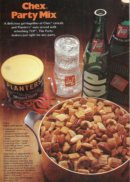 Chex Party Mix ad. 1970s. My mom made chex mix every year at Christmas. Original Chex Party Mix, Chex Party Mix Recipe, Chex Mix Original, Original Chex, Party Mix Recipe, Chex Party Mix, Chex Mix Recipes, Cracker Snacks, Party Mix