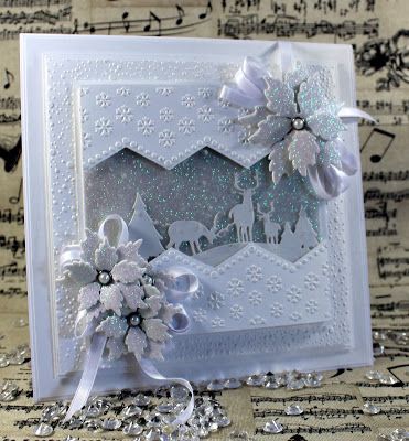 John Next Door: Stags in the Snow... Christmas Cards 2023, Poinsettia Cards, Fancy Fold Card Tutorials, Winter Craft, Homemade Christmas Cards, Christmas Card Crafts, Embossed Cards, Diy Christmas Cards, Fancy Fold Cards