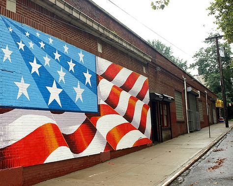 Happy Flag Day and thank you to all those who keep her flying high! American Flag Mural, Patriotic Mural, Flag Mural, Washer Boards, Building Murals, Happy Flag Day, Eagle Project, American Flag Art, Patriotic Pictures