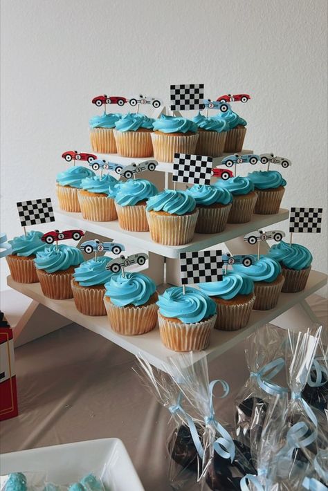 Race Car Cupcake Toppers Cupcakes Race Car, Vintage Race Car Cupcakes, Cupcake Race Car, Too Fast Birthday Cupcakes, 2 Fast 2 Curious Birthday Cupcakes, Two Fast Birthday Cupcake Cake, Vintage Car Cupcakes, Race Car Themed Cupcakes, Racing Birthday Cupcakes