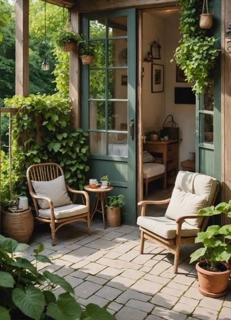 Cottswald Aesthetic, English Cottage Porch, Seaside Cottage Aesthetic, Outdoor Cottage, Italian Apartment, House Aesthetics, Cottage Porch, Cottage Aesthetic, English Cottage Style