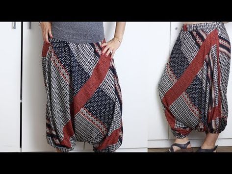 (51) Cucire pantaloni in stile etnico per l'estate | Cucito senza cartamodello | Un punto alla volta - YouTube Gingham, Harem Pants, Maxi Skirt, Maxi Dress, With Friends, Sewing, Friends Family, The World, Pants