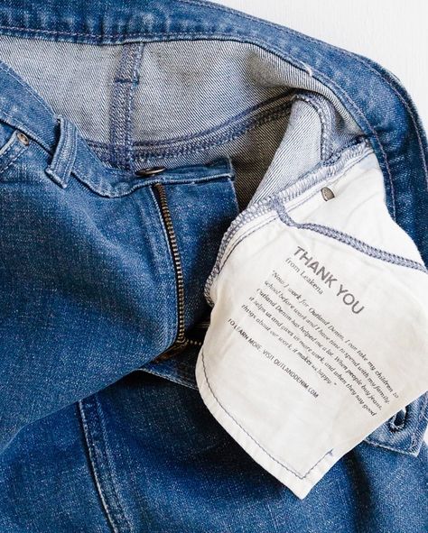 Outland Denim on Instagram: “It’s what’s inside that counts. Printed on the pocket lining of every pair of Outland denims is a message from one of the seamstresses that…” Denim Campaign, Diesel Denim, Denim Projects, Branded Content, Garment Industry, Denim Hat, Denim Crafts, Denim Diy, Social Enterprise