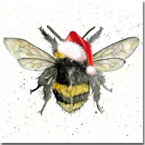 Bee Christmas, Pet Christmas Cards, Diy Jar, Bee Cards, Watercolor Christmas Cards, Bee Decor, Bee Art, Bees Knees, Jar Crafts