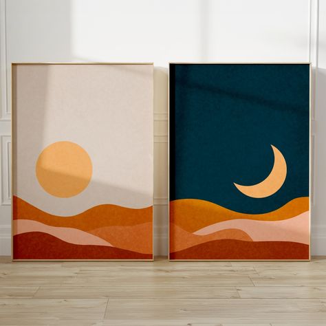 "Sunrise Sunset Boho Wall Art" set by SerenusArtPrints! 🌅🌙 Instant download, set of 2 pieces. Perfect for adding a warm touch to your home! Link in bio! • • • • • #printableart #wallartprint #digitalpainting #digitalposter #digitalprints #digitalwallart #wallartdecor #etsyseller #etsyart #etsyprintables #bohemianprints #bohowallart #bohoprints #sunprinting #sunprint Boho Wall Art Set, Wall Art Set Of 2, Digital Art Printables, Matte Gloss, Art Set Of 2, Bohemian Art, Etsy Art, Boho Wall Art, Digital Wall Art