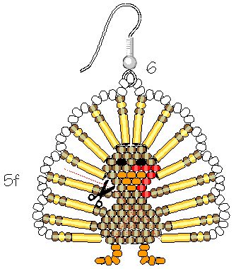 Marlene Brady: Free Beaded Turkey Pattern Turkey Beads, Turkey Earrings, Thanksgiving Jewelry, Turkey Pattern, Holiday Beading, Beading Patterns Free, Jewerly Making, Seed Bead Tutorial, Beaded Earrings Patterns