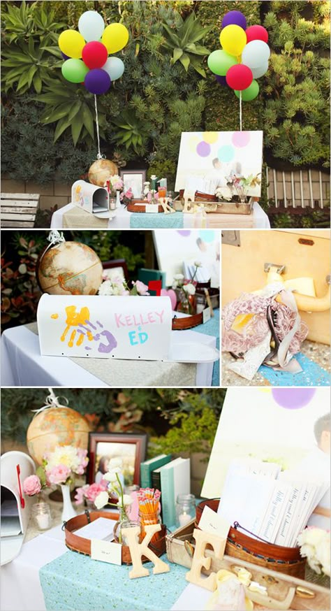 Love it. The mailbox is, of course, perfect for any pre-written notes or gifts! And best of all, you can use it at all future homes and add hand prints as little ones come(: Disney Up Wedding, Written Notes, Beau Film, Disney Pixar Up, Disney Up, Up Theme, Hand Prints, Disney Theme, Disney Wedding