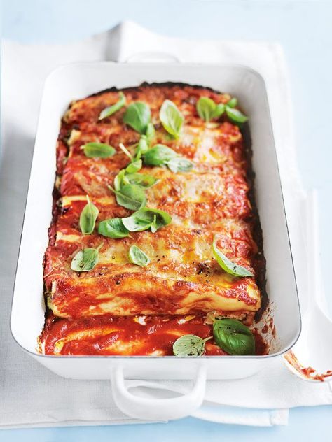 spinach and ricotta cannelloni | donna hay Pasta Cannelloni, Spinach And Ricotta Cannelloni, Ricotta Cannelloni, Donna Hay Recipes, Cannelloni Recipes, Spinach And Ricotta, Pasta Noodle Recipe, Traditional Italian Dishes, Spinach Ricotta