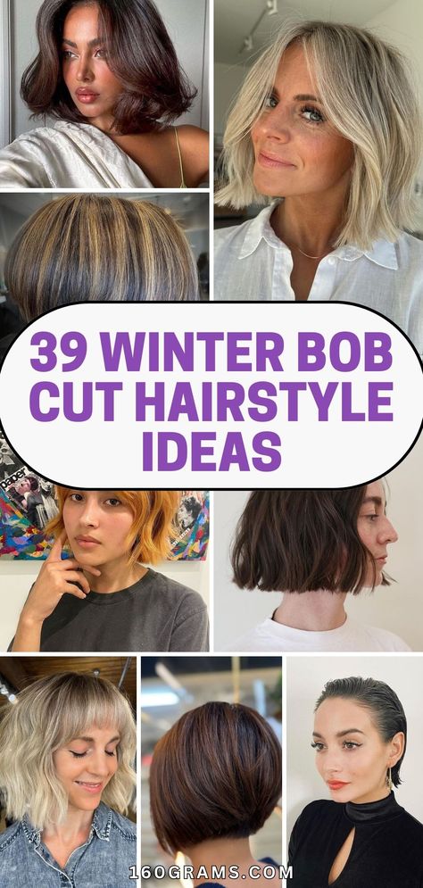 Save this pin for sleek and trendy bob hairstyles that will transform your winter look. From classic bobs to modern twists, discover the perfect style to rock this season. Tap to get inspired! #BobHairstyles #WinterFashion #HairInspo Different Bob Styles, Bob Hairstyles For Fine Hair With Bangs, Short Bob Ponytail, Chop Bob Hairstyles, Short One Length Bob, Bob With Middle Part, Cute Bobs For Fine Hair, Jaw Length Bob, Chin Length Bob Hairstyles