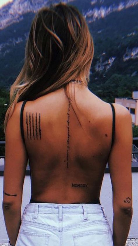 Quote Tattoos Placement, Spinal Tattoo, Charm Tattoo, Romantic Tattoo, Band Tattoos, Ribbon Tattoos, Muster Tattoos, Spine Tattoos For Women, Tiny Tattoo