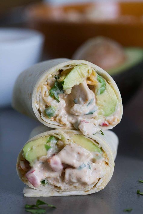 Honey-Sesame Chicken Salad Wraps - Taste and Tell Chicken Tortilla Wrap, Healthy Recipes For Two, Wraps Lunch, Mex Salad, Hawaiian Chicken Salad, Bbq Grape Jelly Meatballs, Tex Mex Salad, Beef Burrito Recipe, Creamy Chicken Tortilla Soup