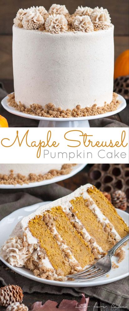 Cinnamon Frosting, Maple Cake, Cake Cinnamon, Cake Pumpkin, Cinnamon Streusel, Pumpkin Cake Recipes, Fall Cakes, Holiday Cakes, Pumpkin Dessert