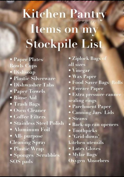 Emergency Stockpile List, Prepper Pantry List, Stockpile List, Stockpile Organization, Pantry Stockpile, Stocking Pantry, Pantry Stock, Pantry List, Prepper Pantry