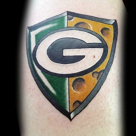 Cheese Green Bay Packers Mens Arm Tattoos Packers Tattoo, Green Bay Packers Tattoo, Bay Tattoo, Son Tattoo, Tattoo Symbols, Green Bay Packers Fans, Symbol Tattoo, Tattoo For Son, Japanese Sleeve Tattoos