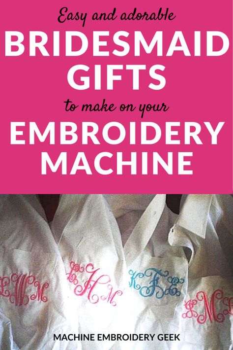 Machine Embroidery Wedding Gifts, Diy Bridesmaids Gifts, Embroidered Bridesmaid Gifts, Embroidered Wedding Gifts, Machine Embroidery Gifts, Diy Bridesmaid Gifts, Embroidering Machine, Machine Embroidery Tutorials, Embroidery Boutique