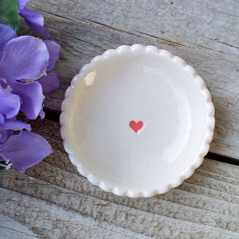 Dash Boutique, Airdry Clay Ring Bowl, Small Ceramic Jewelry Dish, Heart Trinket Dish Clay, Pottery Ring Dish, Ceramic Ring Dish Heart, Pottery Ring, Tiny Bowls, Ring Bowl