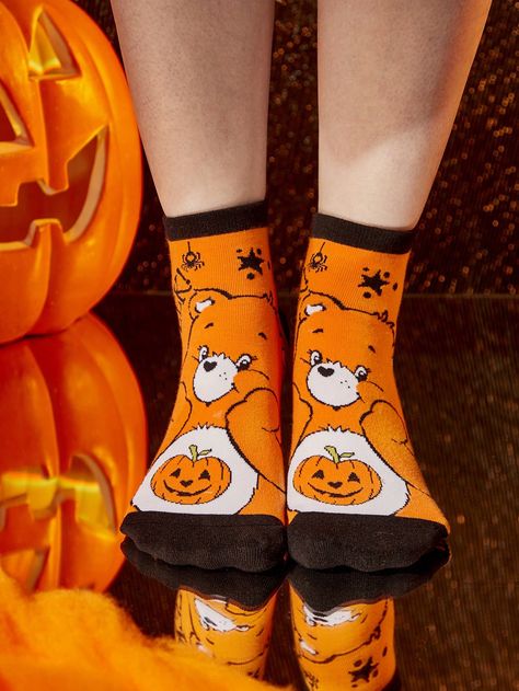 SHEIN X Care Bears Halloween Style Single Ankle SockI discovered amazing products on SHEIN.com, come check them out! Care Bears Halloween, Christmas Fashion Women, Leg Warmers Socks, Bear Halloween, Ankle Sock, Ankle Socks Women, Fandom Outfits, Halloween Style, Orange Shorts