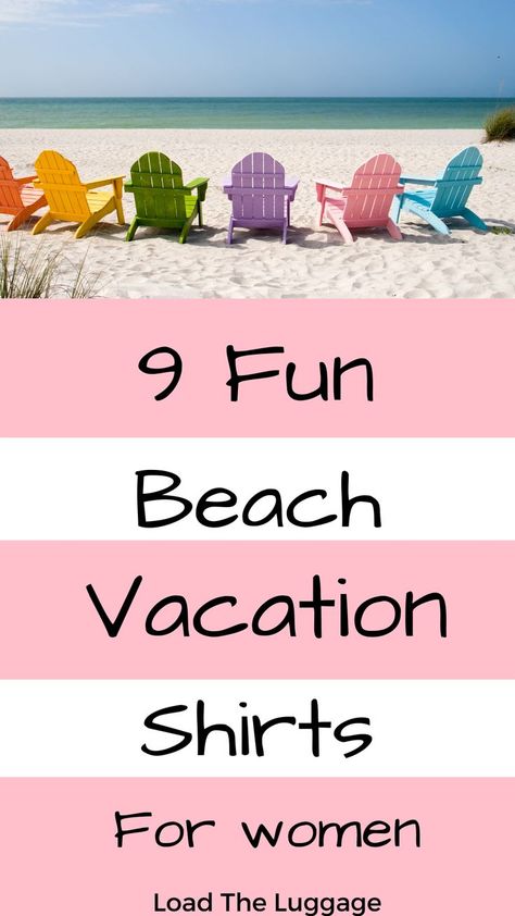 These 9 fun t-shirts and tanks are perfect to pack for your next beach vacation or cruise.  Casual and comfortable looks yet fun and trendy.  If you are wondering what to pack for your vacation or cruise you will want to see these ideas. Beach Vacation Shirt Ideas, Vacation Shirt Ideas, Beach Vacation Shirts, Cruise Packing Tips, Cruise Essentials, Packing List For Cruise, Packing For A Cruise, Fun Beach, Cruise Shirt