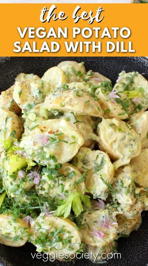 Vegan Potato Salad Recipe, Dairy Free Potato Salad, Paleo Potato Salad, Potato Salad With Dill, Vegan Potato Salad, Salad With Dill, Vegan Potato Recipes, Potato Salad Dill, Potato Salad Dressing