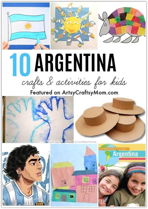 Argentina Activities For Kids, Argentina Decorations Ideas, Argentina Crafts, Argentina Facts, Around The World Crafts For Kids, Hispanic Heritage Month Crafts, Multicultural Night, Spanish Crafts, Hispanic Heritage Month Activities