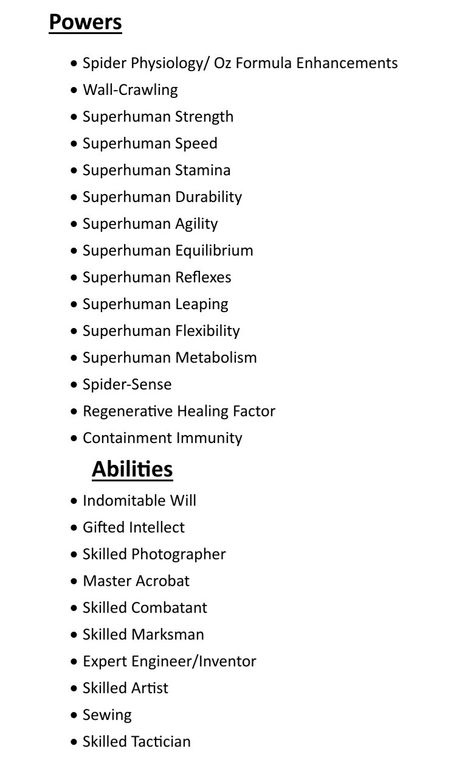 Supernatural Abilities List, Special Abilities List, List Of Superpowers And Abilities, Different Powers For Characters, Strengths For Characters, Super Hero Powers Ideas, Powers To Give Your Characters, Superpowers Ideas List Of, Types Of Powers And Abilities