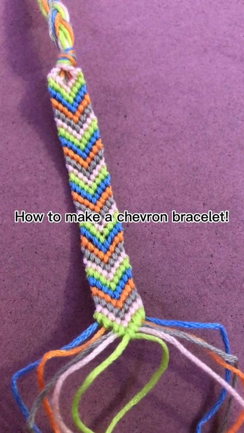 Bracelet Patterns Ideas, Diy Friendship Bracelets, Bracelet Video, Chevron Friendship Bracelets, String Bracelet Patterns, Ankle Bracelets Diy, Diy Friendship Bracelets Tutorial, Bracelets Tutorial, Diy Crafts For Teens