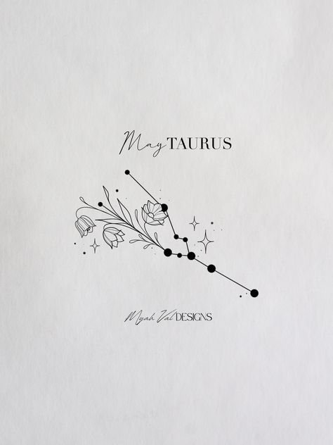 Artist: MyahVal Designs​​​​​​​​​   #digitalart  #artwork #tattooart #floralart #tattoos #floraltattoo #tattooideas #minimalist #tattoodesign #birthflower #birthflowers May Taurus Birth Flower Tattoo, Spine Tattoos For Women Taurus, May Taurus Tattoo, Minimalist Tattoo Taurus, Taurus Tattoo Flower, Taurus Tattoo For Women Zodiac, Taurus Tattoo Ideas For Women, Taurus Moon Tattoo, Taurus Astrology Tattoo