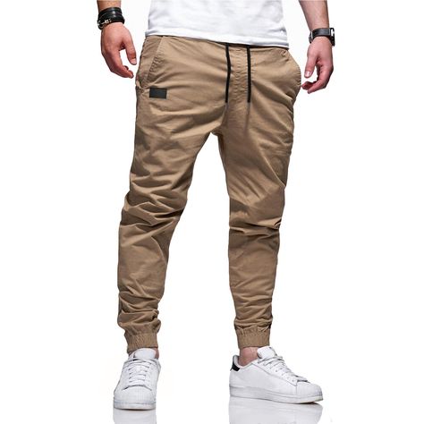 Sports Fashion Men, Mid Waist Pants, Jogger Pants Casual, Casual Joggers, Men Pants, Estilo Hip Hop, Cooler Look, Mens Cargo, Mini Robes