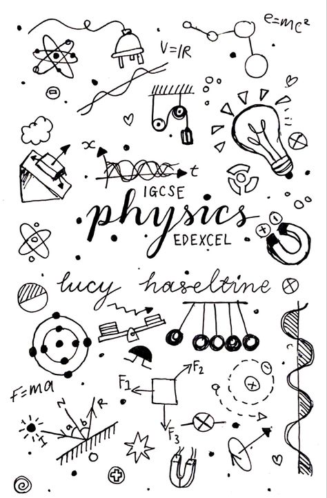 Physic Notebook Cover, Physics Aesthetic Drawings, Physics Doodle Art, Physics Project Cover Page Ideas Aesthetic, Physics Binder Cover, Cute Physics Doodles, Biology Notebook Cover Ideas Aesthetic, Physics Notebook Design, Physics Notebook Cover Ideas Aesthetic