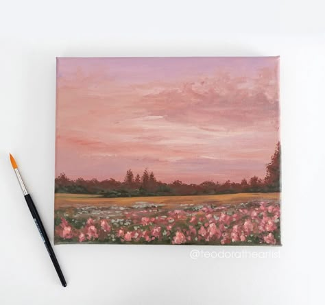 ✨ where the fields are painted gold 🌾✨ Acrylics on canvas 30x25cm (12x10in) Available for purchase on Etsy ✨ link in bio #acrylicpaintings #landscapepaintings #sunsetpaintings #cloudspainting #cloudpainting #smallcanvasart #countrysideart #pinksunset #pinkpainting #wallartwork #artonetsy #originalartworks #originalpaintings Canvas Painting For Mom Gift Ideas, Landscape Art Acrylic, Acrylic Painting Aesthetic, Gold Acrylics, Acrylic Painting Sunset, Art Countryside, Sunset Countryside, Wall Art Hallway, Mother Gift Ideas