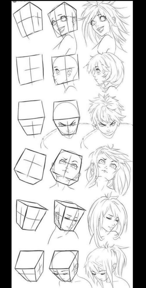 Manga Head Perspective, Different Face Angles Reference, Face Anatomy Drawing Reference, How To Draw Anime Face Shape, Head Looking Down Reference Drawing, Atonamy Reference, Anime Face Sketch Tutorial, Face Perspective Drawing, Anime Face Anatomy