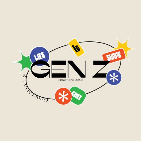 Gen Z :: Behance Gen Z Logo Design Ideas, Genz Graphic Design, Gen Z Illustration, Gen Z Stickers, Millennial Branding, Gen Z Branding, Gen Z Logo, Gen Z Graphic Design, Gen Z Design