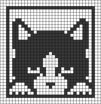 Alpha Patterns Cat, Black And White Alpha Pattern, Cat Pixel Pattern, Cat Alpha Pattern, Dog Pixel Art, Black Cat Pixel Art, Cat Pixel Art, Pixel Grid, Crochet Grid