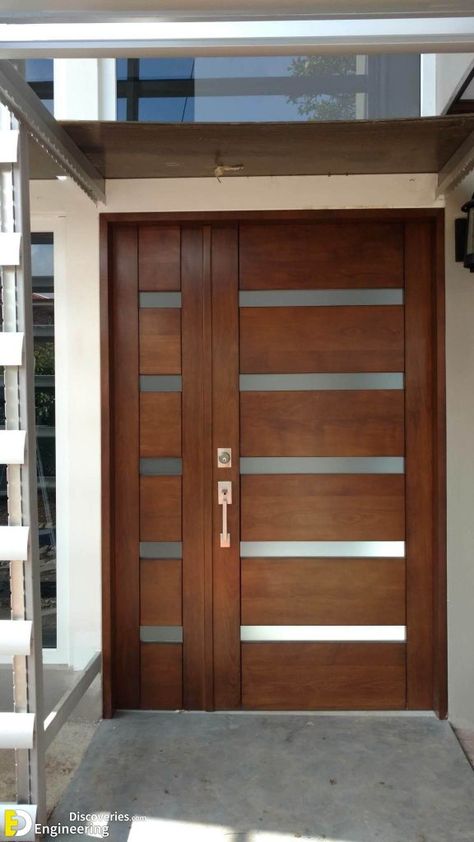 Creative Front Door Designs That Will Inspire You - Engineering Discoveries House Main Door, Modern Entrance Door, Modern Exterior Doors, House Main Door Design, Main Entrance Door Design, Contemporary Front Doors, Main Entrance Door, Wooden Front Door Design, Wooden Main Door Design