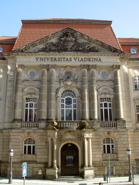 Viadrina European University (German: Europa-Universität Viadrina Frankfurt a/d Oder) is a university located at Frankfurt (Oder) in Brandenburg, Germany. It is also known as the University of Frankfurt (Oder). The city is on the Oder River, which marks the border between Germany and Poland. German University, European University, Manifesting Life, University Abroad, Studying Abroad, Aerospace Engineering, European Culture, Study Abroad, Lawyer