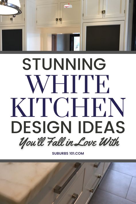 Gawk at these stunning white kitchen design ideas. When it comes to home renovations, a white kitchen is a timeless choice. From white kitchen ideas with islands to unique kitchen backsplashes to stunning kitchen countertops and timeless kitchen cabinet hardware to white kitchen backsplash, here are white kitchen design ideas that will make your home look expensive. These luxury white kitchen designs are perfect for your home renovation project. Elegant Kitchen Design Classic, Pendants For White Kitchen, Classic Kitchen Ideas Interior Design, White Kitchen Cabinets Marble Countertop, White Luxury Kitchen Design, Upscale Kitchen Ideas, White Kitchen With Island Ideas, White Kitchen Ideas Decor, White Kitchen Ideas With Island