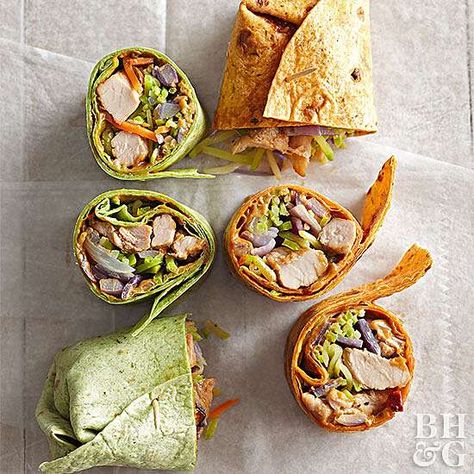 Thai Pork Wraps Lunch Wrap Recipes, Wrap Recipes For Lunch, Lunch Wrap, Thai Pork, Salmon Breakfast, Pork Wraps, Beef Wraps, Beef Lettuce Wraps, Types Of Sandwiches