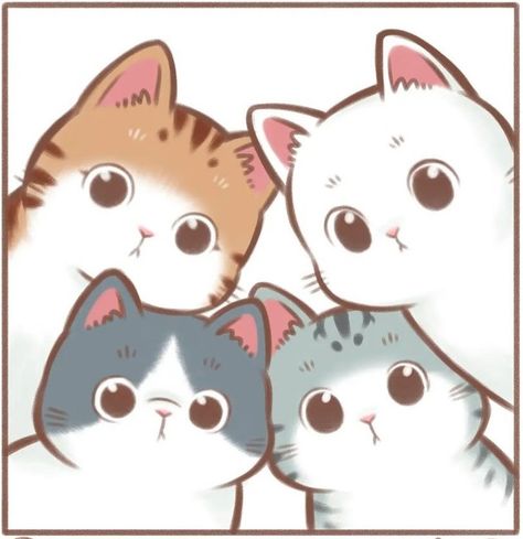 Photo - Google Photos 3 Cats Together Drawing, 3 Cats Drawing, Two Cats Drawing, Cute Kitty Drawing, Cat Cute Drawing, Cat Cute Illustration, Cute Cats Drawing, Kitty Doodles, Cat Drawing Cute