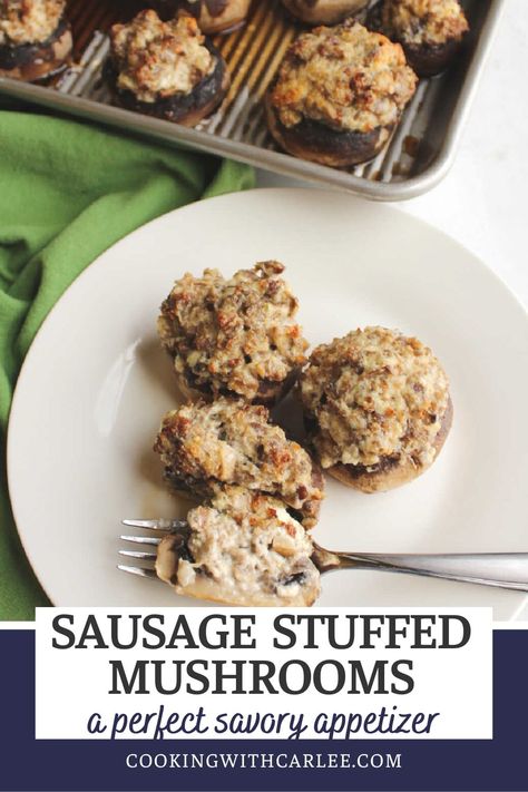 These creamy sausage filled stuffed mushrooms are always a hit. They are the perfect appetizer for a party or great for game day as well! Simple Stuffed Mushrooms, Cream Cheese And Sausage, Low Carb Stuffed Mushrooms, Stuffed Mushrooms Easy, The Boiled Egg Diet, Sausage Stuffed Mushrooms, Keto Appetizers, Egg Diet Plan, Keto Holiday