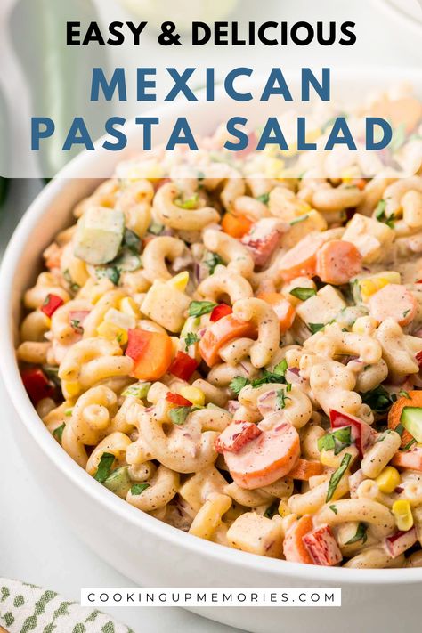 Mexican Pasta Salad Mexican Cold Pasta, Mexican Macaroni Salad With Ham, Mexican Sweet Corn Pasta Salad, Traditional Pasta Salad, Mexican Macaroni Salad Recipe, Tex Mex Pasta Salad, Mexican Pasta Salad Recipes, Femalefoodie Mexican Street Corn Pasta Salad, Mexican Macaroni