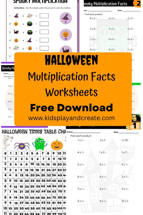 Halloween Maths, Halloween Math 3rd Grade, Multiplication Halloween Craft, Multiplication Pumpkin, 4th Grade Multiplication Worksheets, Halloween Math Third Grade, Halloween Multiplication Worksheets, Third Grade Multiplication, Christmas Multiplication Worksheets